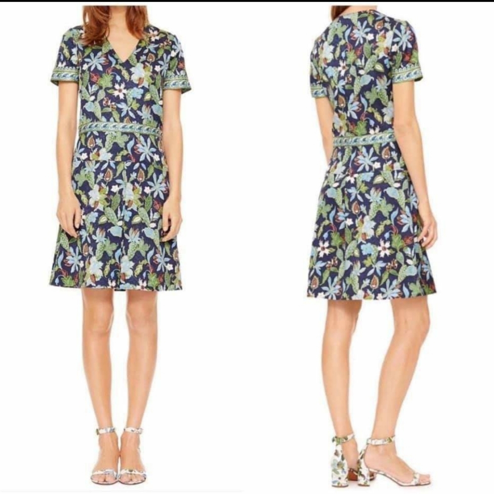 Tory Burch Garden Wisteria silk dress floral print